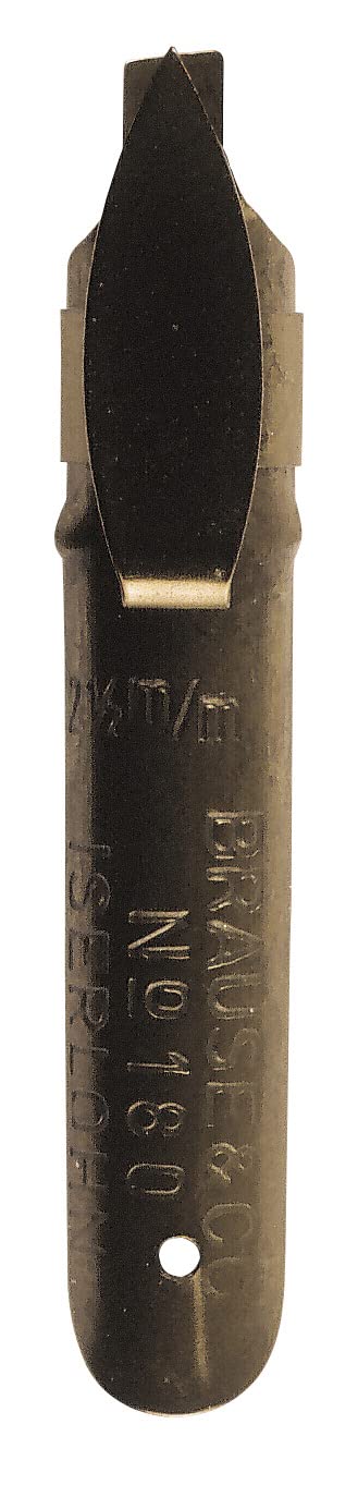 Brause 158525B - Calligraphy nibs for penholder - Box of 15 Bandzug Gauchers nibs 2,5mm - Made in Germany - Calligraphy - Writing - Arts and Crafts Tools