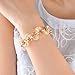 Mytys Silver Metal Textured Bracelet with Interwoven Hollow Circular Links and Polished Metal, Adjustable Length Design with Spring Buckle for Modern Elegance