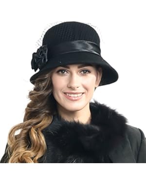 Fanny Women's Wool Felt Cloche Winter Hat with Fascinator Zs-z0003