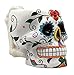 Atlantic Collectibles White Day of The Dead Love Locked Sugar Skull Mug In Bright Vivid Colors Drink Coffee Cup Ceramic 4.5