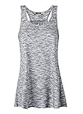 Yidarton Women Tank Tops Soft Cotton Racerback Workout Loose Fit Plus Size Vest for Yoga Jogging Running (Gray, XL)