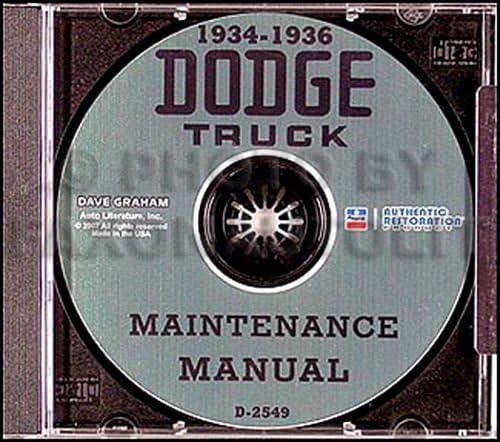 COMPLETE & UNABRIDGED 1934 1935 1936 DODGE TRUCK & PICKUP REPAIR SHOP & SERVICE MANUAL & BODY MANUAL CD INCLUDES: KC, KCL, KH 30-V, K 32-V, K-30, K-31, K-32, K-33, K-34, K-45, K-46, K-47, K-35-V, K45-V, K60-V. 34 35 36 CD-ROM – Unabridged, January 1, 2015