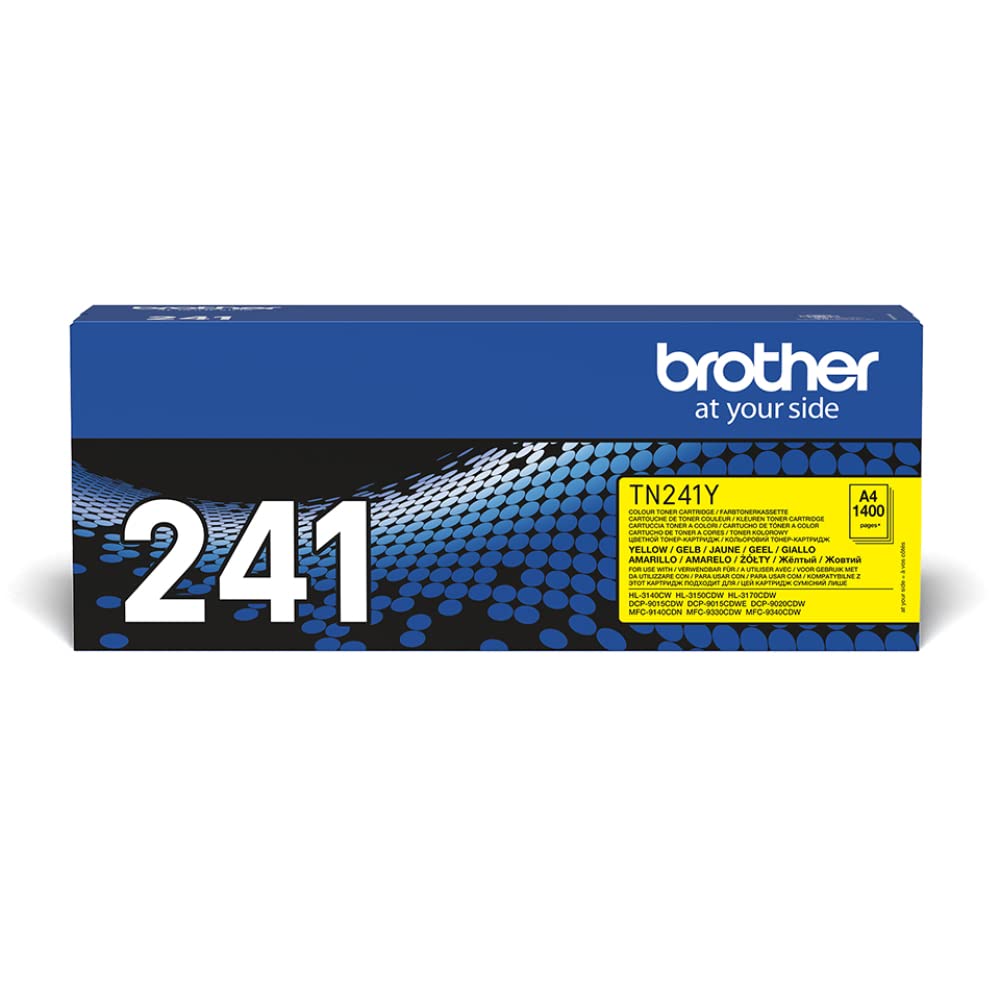 Brother TN-241Y Toner Cartridge, Yellow, Single Pack, Standard Yield, Includes 1 x Toner Cartridge, Brother Genuine Supplies