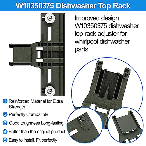 Upgraded W10350375 W10712395 Dishwasher Top Rack Adjuster Parts for