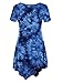 Lock and Love LL WT1063 Womens Short Sleeve All Over Tie-Dye Tunic Top XL Navy