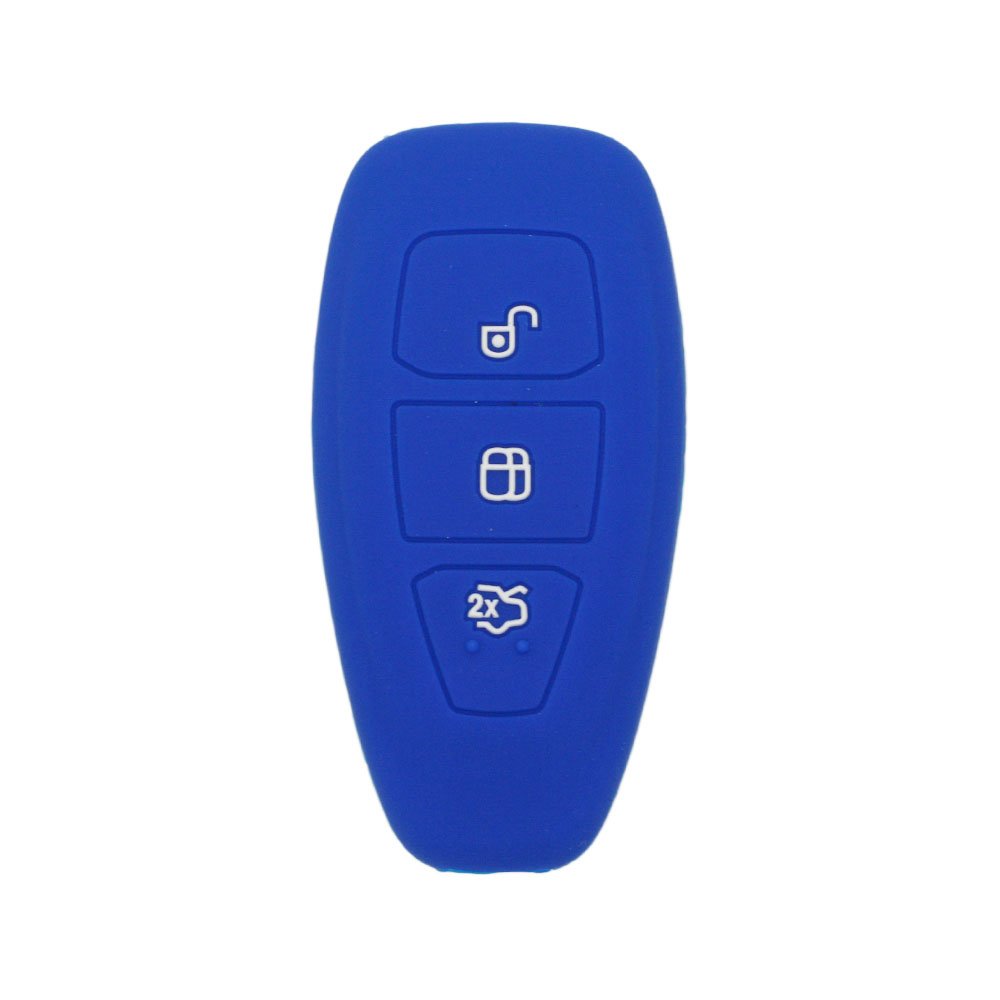 BROVACS Silicone Cover Protector Case Holder Skin Jacket Compatible with FORD 3 Button Smart Remote Key Fob CV2712 Deep Blue
