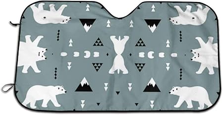 Amazon かわいいシロクマブルーグレー 車用フロントカバー カーフロントカバー サンシェード フロントシェード ガラス 車用遮光断熱 Uv 紫外線対策折り畳み 日焼け防止汎用車用品 サンシェード 車 バイク