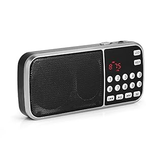 VBestlife Mini-radio met led-zaklamp-functie, MP3-U-schijf van de muziekspeler-FM TF