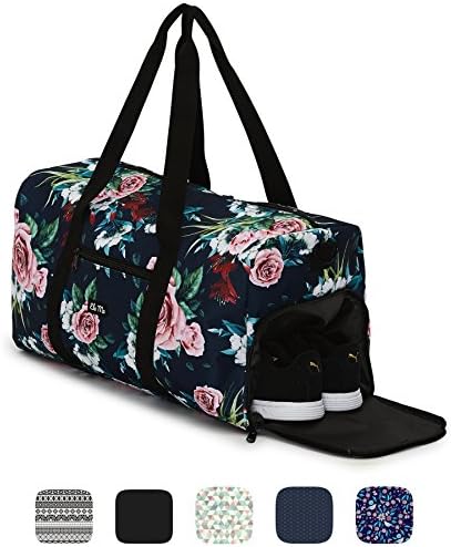 Ela Mo's Elegant Sports Bag with Shoe Compartment | 38 Litre Hand Luggage Weekender | Travel Bag for Men and Women | in 6 Trendy Designs
