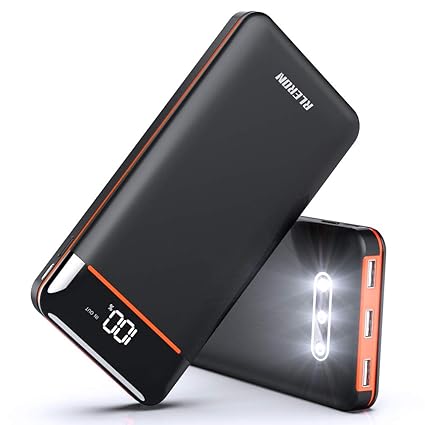 RLERON Powerbank 25000mAh Externer Akku, Hohe Kapazität Power Bank mit 3 USB-Ausgänge & 2-Eingänge, Tragbares Ladegerät für S
