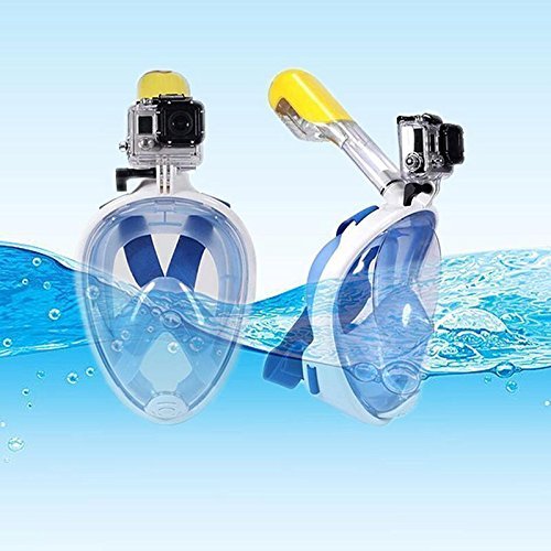 Businda Newest Version Full Face Easy Breath Snorkel Mask Defogger,Anti-Leak with 180Âº Degrees Viewing Area,Foldable Adjustable Head Straps Snorkel Mask for Adults