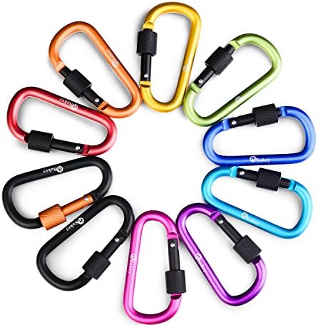 Sukey D ring Locking Carabiner Keychain Spring Clip Lock -Professional climbing Carabiner Hook Outdoor Camping Equipmengt - Lock Buckle(10PCS)
