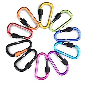 Sukey D ring Locking Carabiner Keychain Spring Clip Lock -Professional climbing Carabiner Hook Outdoor Camping Equipmengt - Lock Buckle(10PCS)