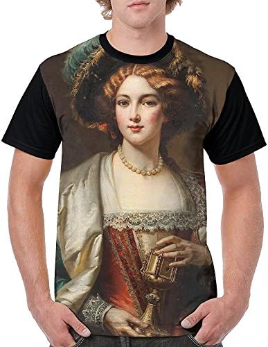 3d Famous Palace Painting Mens Casual Tee Graphic T-Shirt Round Neck.