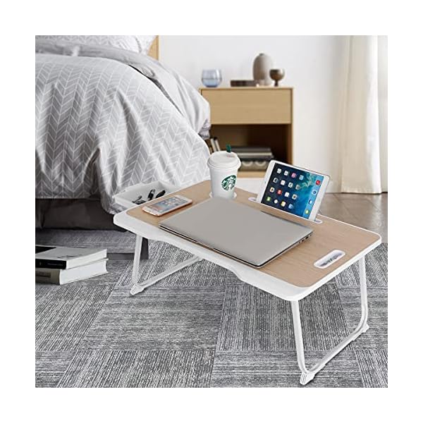 CHARMDI-Laptop-Bed-Table-Portable-Laptop-Bed-Tray-Table-Lap-DeskCouch-TableBed-DeskLaptop-Desk-Table-with-Handle-Desktop-Card-Slot-Cup-Slot-Side-Drawer-for-BedSofa-Gold CHARMDI Folding Laptop Bed Tables,Portable Laptop Stand for Bed,Laptop Table with Drawers,Foldable Legs and Reading…