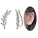 Leaf Crawler Cuff Earrings, Olive Leaf - 925 Sterling Silver