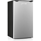 OSTBA 3.2 Cu.Ft Mini Fridge with Freezer, Single Door Compact Refrigerator | Adjustable Thermostat, 7-Level Thermostat, Low Noise, Reversible Door, Small Refrigerator for Dorm, Bedroom, Office
