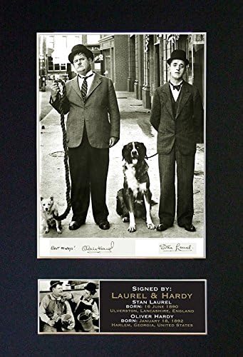 LAUREL &amp; HARDY Signed Autograph Mounted Reproduction Photo A4 Print no19 (Un-framed)