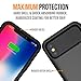 iPhone X/XS Battery Case, Alpatronix BX10 5.8-inch 4000mAh Slim Rechargeable Extended Protective Portable External Backup Charger Case Charging Cover for iPhone X, XS Juice Bank Power Pack - Black