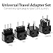 2 in 1 Universal Travel Adapters for UK, Europe, Italy, and Germany/France (Type C, E, F, G, and L) - 4 Pack - Black