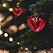 Luna Bazaar Mini Mercury Glass Heart Ornaments (1 to 1.5-Inch, Red, Cora Design, Set of 6) - Great Gift Idea, Vintage-Style Decorations for Christmas, Special Occasions, Home Decor and Parties
