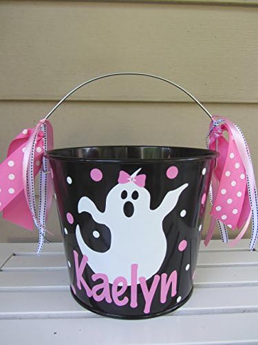 Personalized 5 quart Halloween pail- ghost design - trick or treat