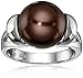 Amazon Collection Sterling Silver 12mm Simulated Shell Pearl Ring