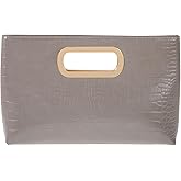 Crocodile Synthetic Leather Top Handle Clutch