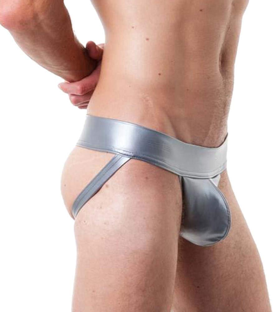 Maheegu 2018 New Mens Jockstrap,Hot Sexy Leather Underwear Thongs G-String Trunks Boxer Briefs