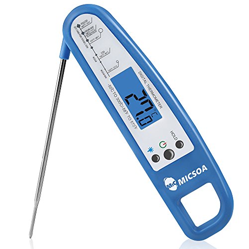 Micsoa Digital Meat Thermometer, Instant Read CookingFood Thermometer for Barbecue, Grill, Oven, Beef, Smoker, Milk, and Bath Water