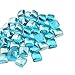 Mr. Fireglass 1 inch Fire Glass Cubes for Fireplace Fire Pit and Landscaping, 10 lb High Luster Caribbean Blue