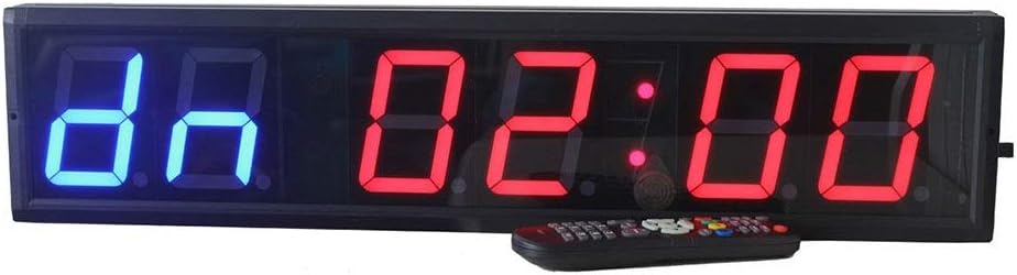 Clock Stopwatch Countdown Timer Large Gym Timer 4 Inch High Interval Clock Count Down/Up Clock Stopwatch with Remote for Home Etc for Home Garage Gym (Color : Black, Size : 70x16x4cm)