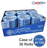 Blue Painters Tape 0.94&rdquo;/24mm X 60 YDs - Case of 36 Rolls | Multi-Use Safe-Release Crepe Paper Masking Tape for Multi-Surfaces