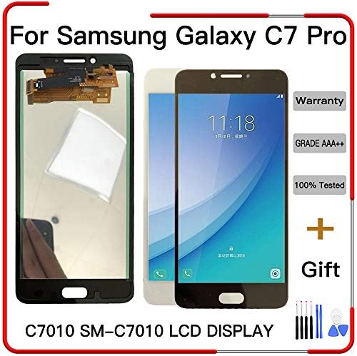for Samsung Galaxy C7 Pro LCD Touch Screen Display Digitizer Assembly C7010 SM-C7010 LCD Display Replacement (Black no Frame)