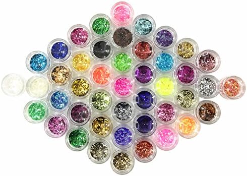 Slime Supplies Glitter Powder Sequins for Art Projects,Glitter Powder Sequins for Slime,Assorted Colors,45 Pack Sequins