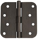 Design House 202580 8-Hole 4" x 4", 5/8" Radius Door Hinge, Oil Rubbed Bronze