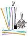 Bar Accessories Set By SILVERgrade, Professional Cocktail Muddler, Mixing Spoon, Strainer, 10 Drink Stirrers, Premium Bar Tools, Stainless Steel 304 18/8