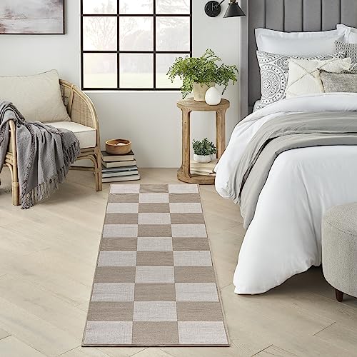 Nourison Home Washable Modern Jute Natural Ivory 2'3" x 7'6" Area Rug - Easy Cl…