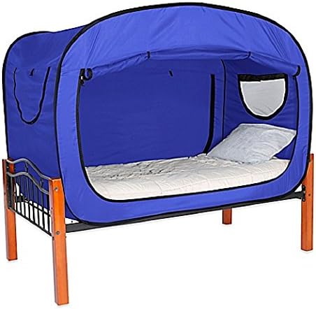 Privacy Pop Full 55" W x 78" L x 53" H Bed Tent in Blue Provides a Convenient and Easy way to Enjoy privacy in shared Bedrooms, Open Sleeping Areas, Multi-Occupancy Dorm Rooms