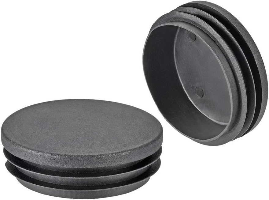 sourcing map 4Pcs 76mm Dia Plastic Tubing Plug Round Post End Caps for Handrail Stair Newel Guardrail Tube Black