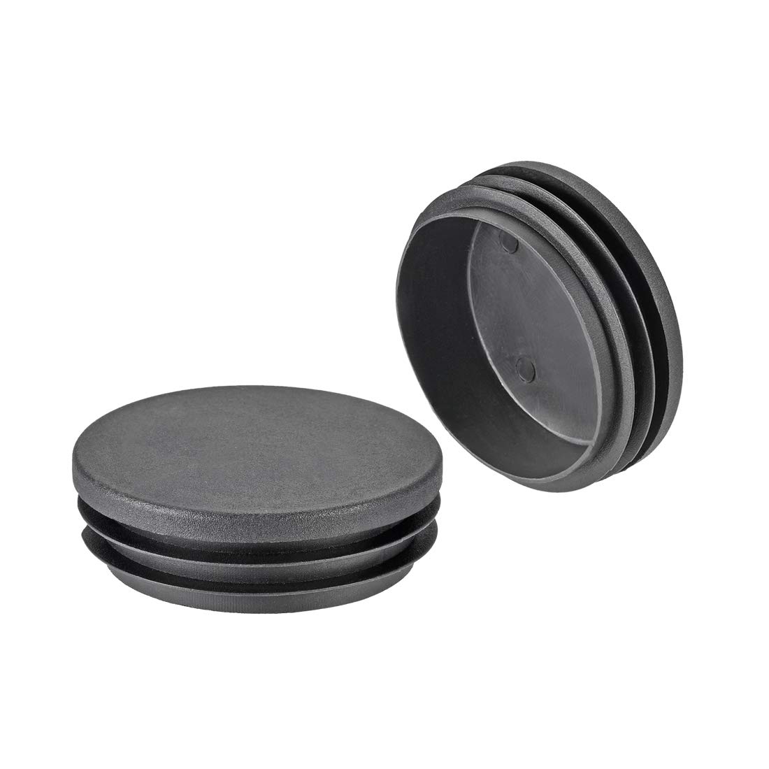 sourcing map 4Pcs 76mm Dia Plastic Tubing Plug Round Post End Caps for Handrail Stair Newel Guardrail Tube Black
