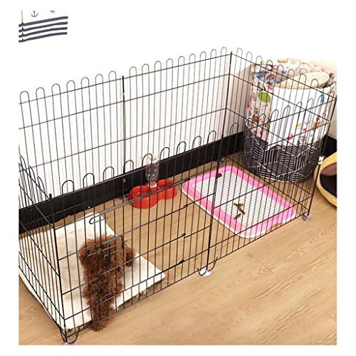 Pet Playpen, Dog Puppy Cat Fence, Foldable Square Tube Metal Wire Yard Fence, Small/Medium/Large Animal Cage Indoor Portable Isolation Protection Door - 24 inch 6 Sheet Metal Mesh, 60x60cm Black - Thumbnail 7