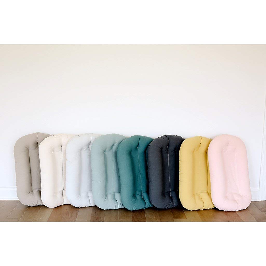 Snuggle Me Organic Bare | Baby Lounger & Infant Floor Seat | Newborn Essentials | Organic Cotton, Fiberfill | Birch