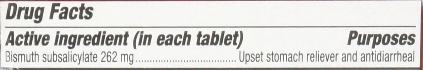 Pepto Bismol Digestive Medicine, Upset Stomach and Diarrhea Relief, Cherry, 30 Chewable Tablets: Health & Personal Care