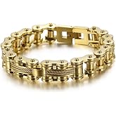 18K gold bracelet, men's bracelet bicycle chain, exquisite Cuban chain, hip-hop men's bracelet fashion jewelry gift