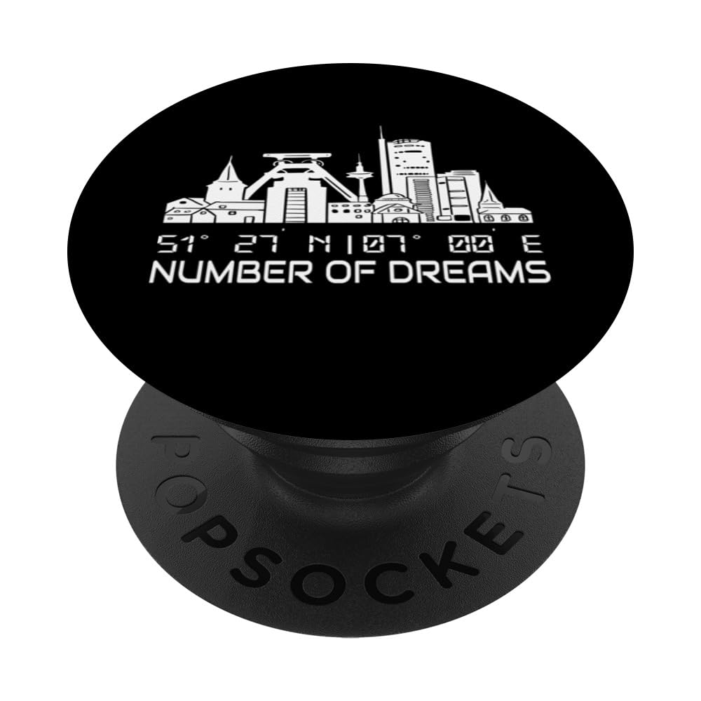 Essen Skyline GPS Coordinates Ruhrgebiet Zeche Ruhrpott PopSockets Swappable PopGrip