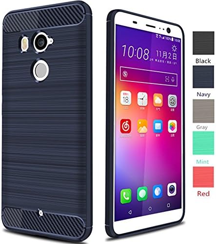 HTC U11 Plus Case, HTC U11+ Case, Dretal Carbon Fiber Shock Resistant Brushed Texture Soft TPU Phone case Anti-fingerprint Flexible Full-body Protective Cover For HTC U11 Plus (Navy)