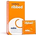 Hello Cake Ribbed Condoms, Premium Silicone Lubricated Latex Condoms with Stimulating Ribbed Texture for Men, BPA Free, Fragrance-Free, Glycerin Free – 12 Count