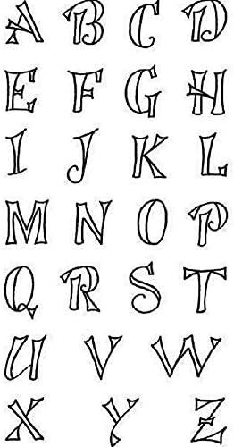 Stampington & Co Fanciful Outline Upper Case Alphabet Cling Rubber Stamp