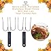 Turkey Lifter Forks - Set of 2 Stainless Steel Turkey Lifters with Slip Resistant Grip. Doubles as a Carving Fork. Will Not Bend or Break.